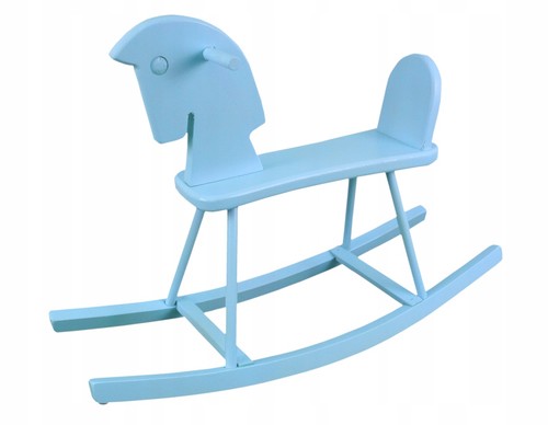 Cheval bascule bois bleu - bascule,