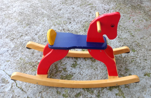 Cheval bascule bois - cheval,