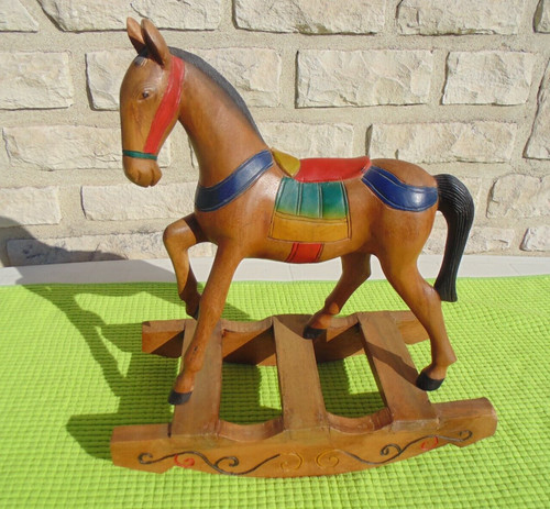 Statuette cheval bois a - statuette,